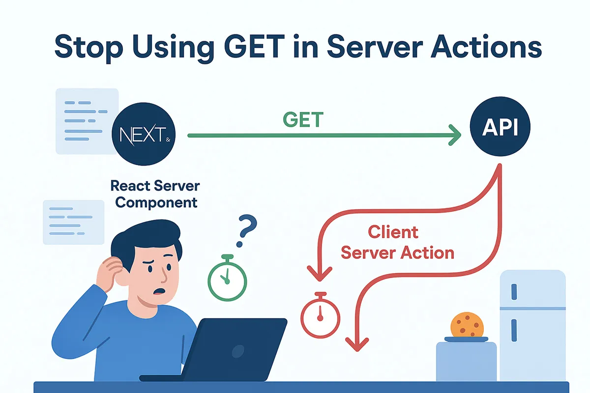 The logo of Stop Using GET Inside Server Actions